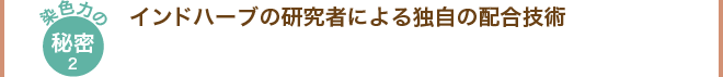 染色力の秘密2 インドハーブの研究者による独自の配合技術