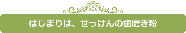 はじまりは、せっけんの歯磨き粉